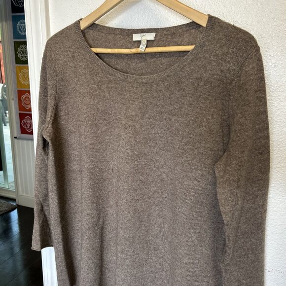 Joie Soft Cashmere Wool Blend Womens Brown Sz Small Tunic Knit Sweater Oversize - Picture 5 of 16
